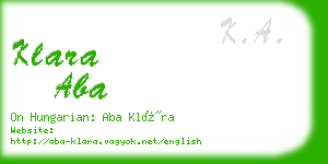 klara aba business card